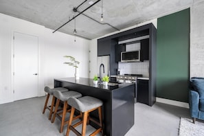 Fridge, dining tables - Landing | Spectacular 3BD, Gym (Newark)