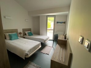 Chambre Double ou avec lits jumeaux, vue fleuve | Bureau, lits bébé (gratuits), Wi-Fi gratuit, draps fournis
