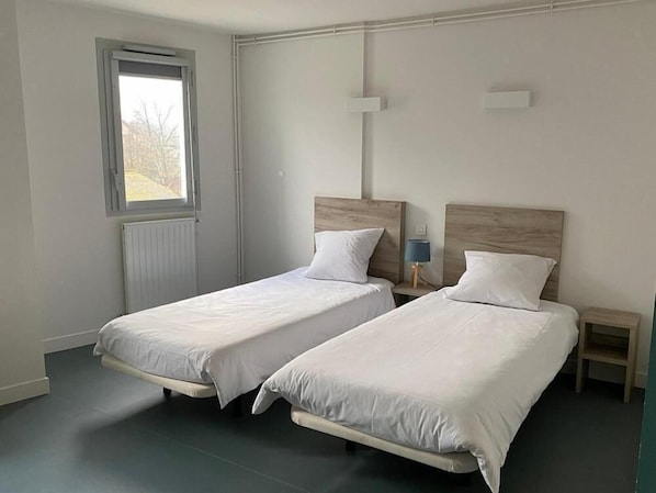 Habitación con 1 cama matrimonial o 2 individuales | Wifi gratis y ropa de cama 