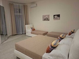 Blackout drapes, iron/ironing board, free WiFi