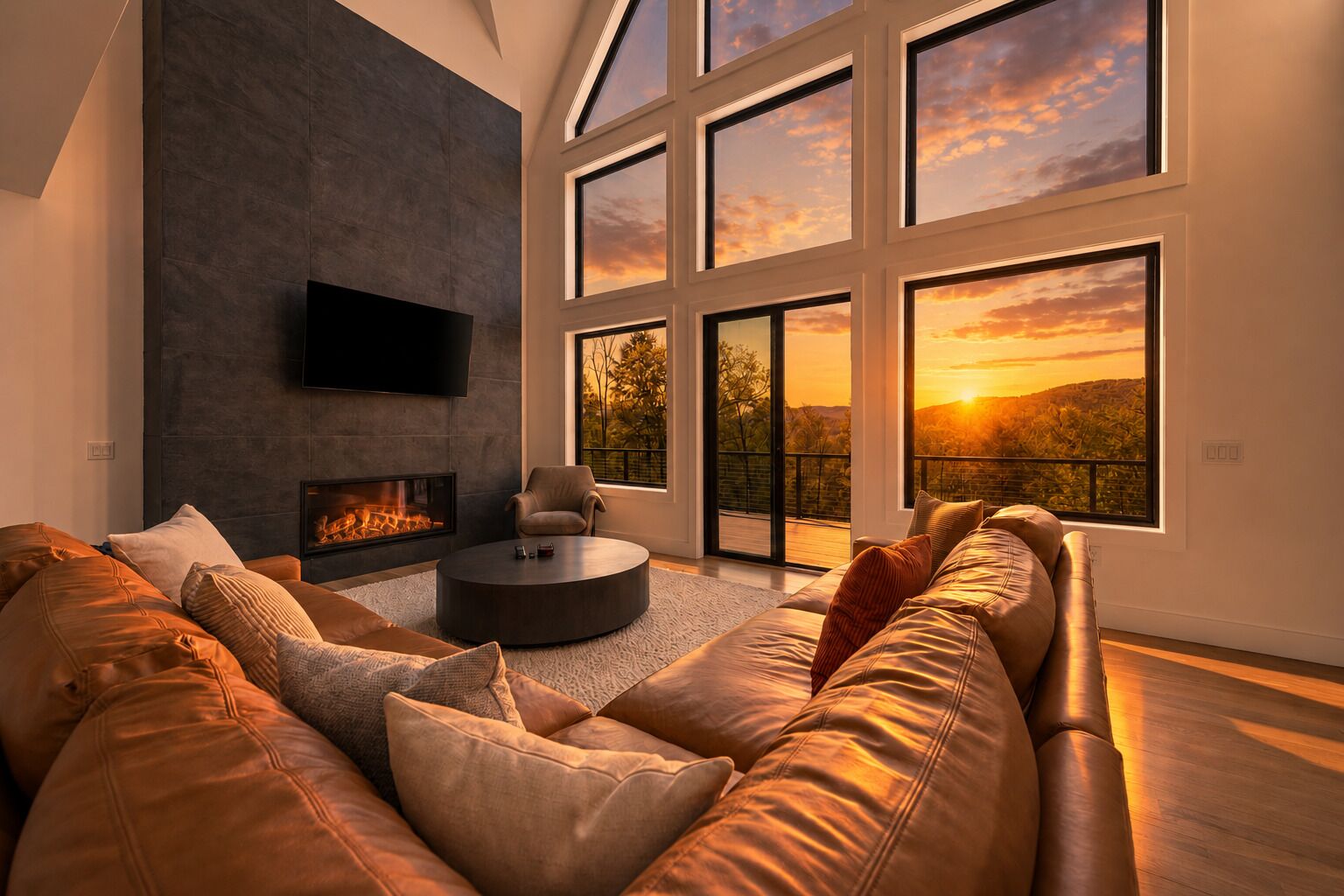 Smart TV, fireplace, video games, foosball