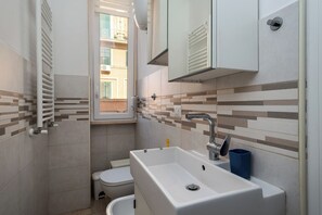 Dusche, Haartrockner, Bidet, Handtücher