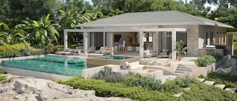 Outdoor pool, a heated pool