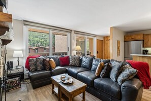 TV, fireplace - Vail Village w/ Views | Walk to Town and Lift (Vail)