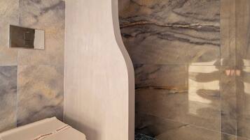 Apartment, Sea View | Bathroom | Free toiletries, hair dryer, slippers, towels