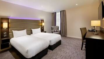 Desk, blackout drapes, iron/ironing board, free WiFi