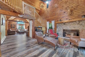 Chalet (3 Bedrooms) | Interior - Secluded Log Cabin With Hot Tub, Fire Pit, Game Room (Newfoundland)