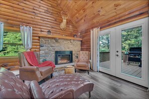 Chalet (3 Bedrooms) | Interior - Secluded Log Cabin With Hot Tub, Fire Pit, Game Room (Newfoundland)
