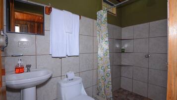 Economy Double Room | Bathroom | Towels, soap, toilet paper