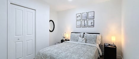 1 bedroom, iron/ironing board, internet, bed sheets