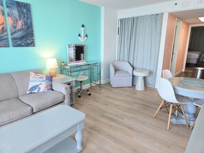 Living area - Oceanfront Nautical Escape. Pools, Lazy River & Stunning Views (Myrtle Beach)