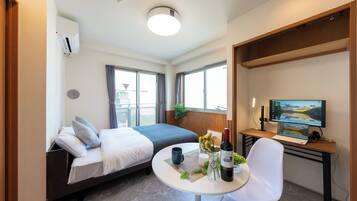 Basic-Apartment, 1 Doppelbett, Nichtraucher, Kühlschrank und Mikrowelle