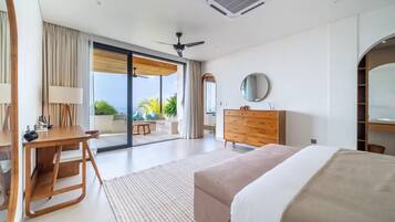 Luxury Villa, 4 Bedrooms, Private Pool, Ocean View | Egyptian cotton sheets, premium bedding, in-room safe