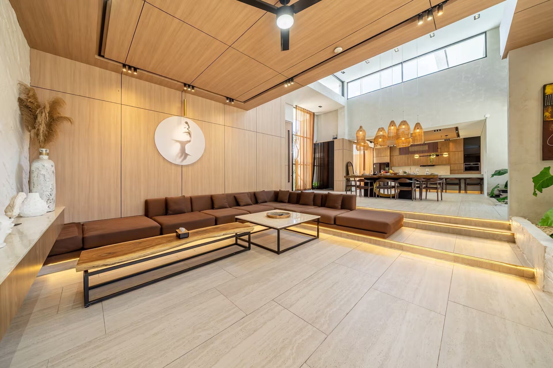 Luxury Villa, 4 Bedrooms, Private Pool | Living area | 50-inch Smart TV with digital channels, fireplace