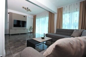 Superior Apartment, 3 Bedrooms, Air conditioning, Partial Sea View | Living area -  Luxury Seaside Villa PIA Ground Floor (Okrug Gornji)
