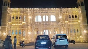 A building with the sign 'HOTEL BHARGAV PALACE' at the entrance, featuring ornate architecture and multiple windows. - Hotel Bhargav Palace (Jaisalmer)