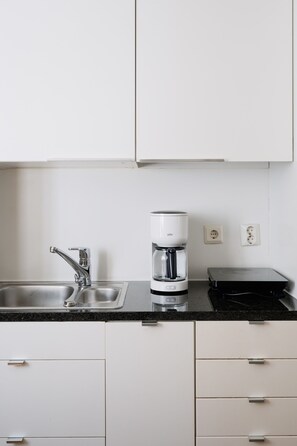 Apartment, 1 Queen Bed, City View | Private kitchen | Full-sized fridge, microwave, oven, stovetop - Studio Apt in the Center - Free WiFi (Helsinki)