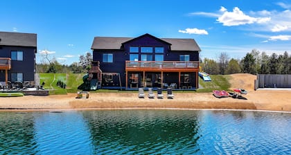 Private Beach & Game Room! Sunset Lake Group Hub