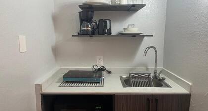 Queen Bed|ADA|RI Shower|Kitchen