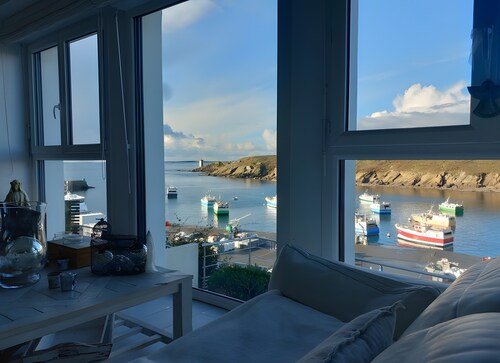 Harborfront Seaside House with Port View