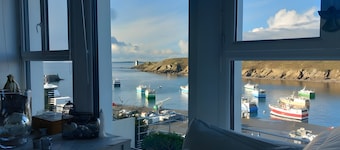 Harborfront Seaside House with Port View