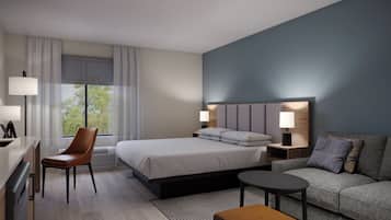 Studio Suite, Accessible Bathtub (1 King Bed with Sofa Bed) | In-room safe, desk, laptop workspace, blackout drapes