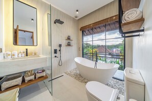 Luxury-Villa, Poolblick | Badezimmer