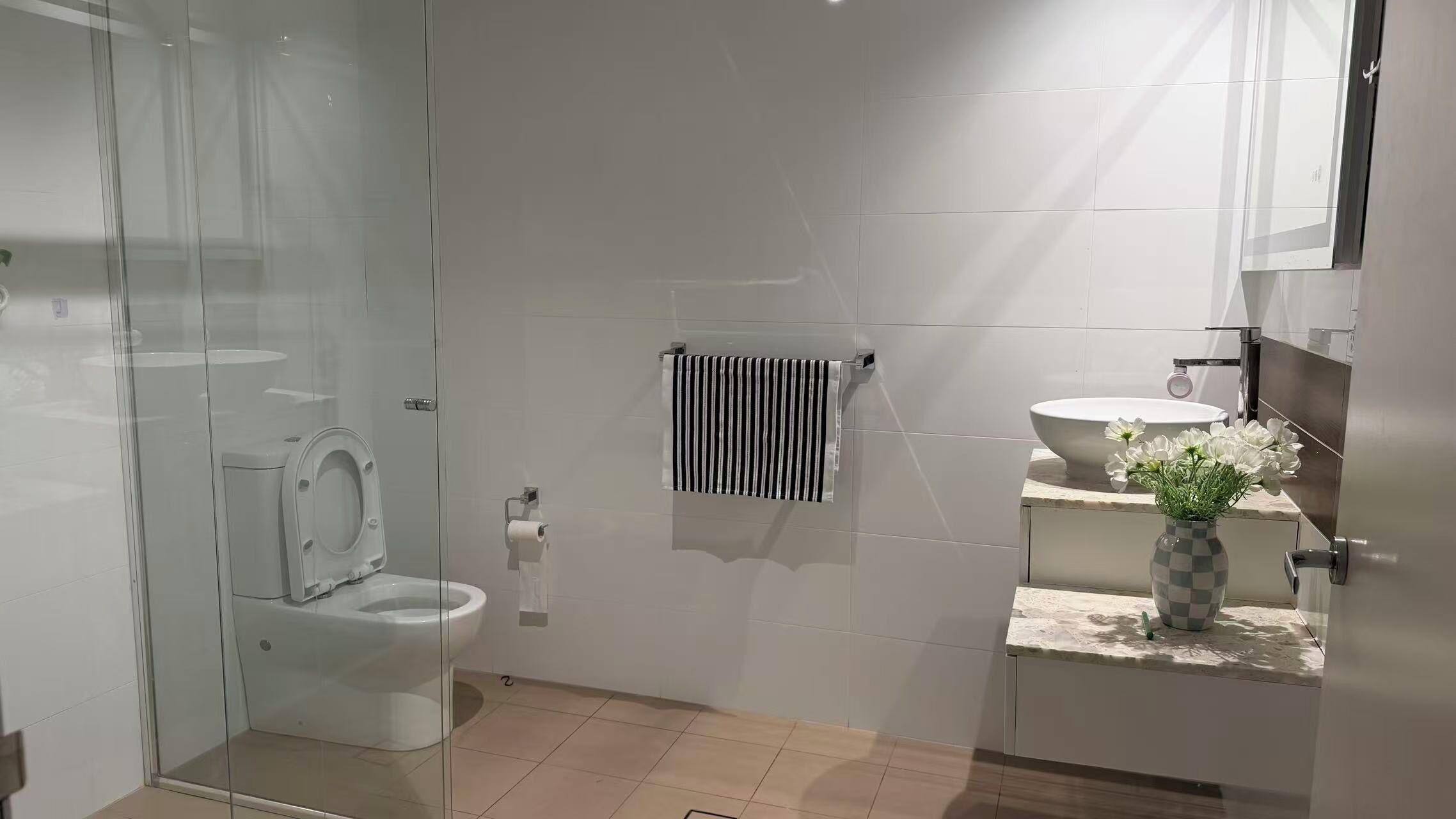 Toallas, jabón, papel de baño 