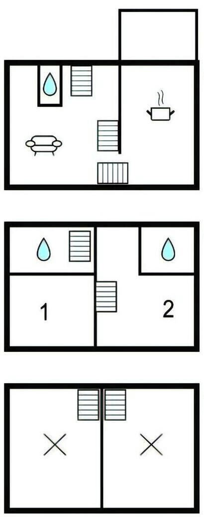 A hotel room layout with a bed, a bathroom, and a kitchenette.