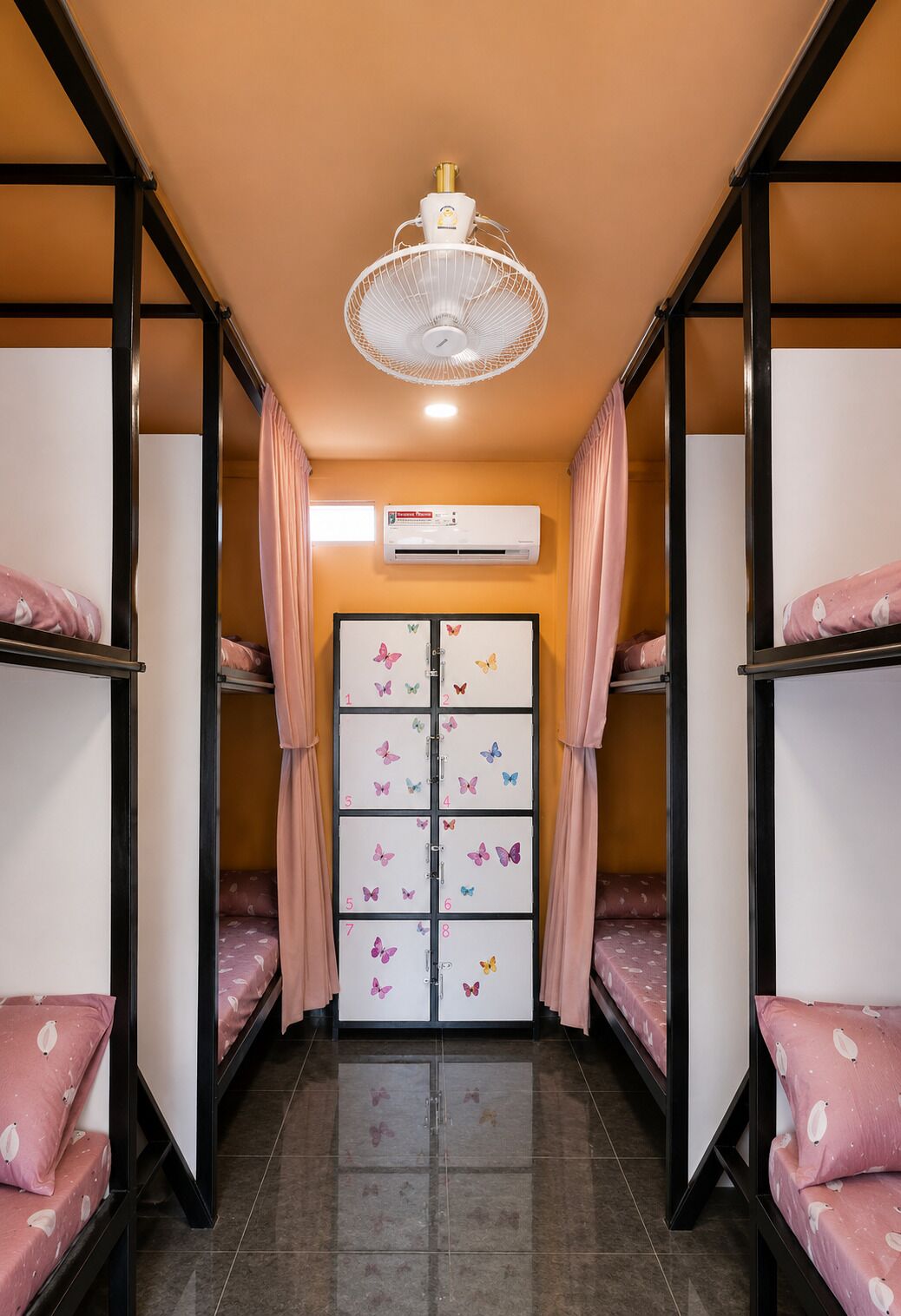 Desk, free WiFi, bed sheets