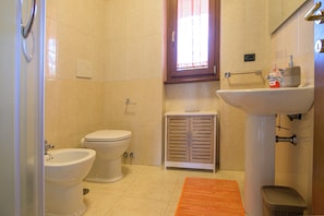 Dusche, Haartrockner, Bidet, Handtücher
