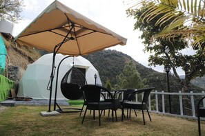 Luxury Cottage, Patio, Mountain View | Outdoor dining - Manzil Escapes (Dhanaulti)