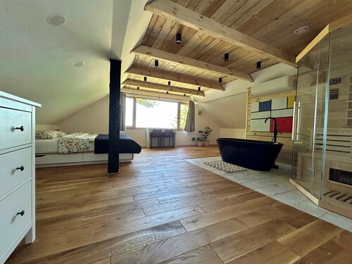 Rogaty Dworek - house with a fireplace and sauna