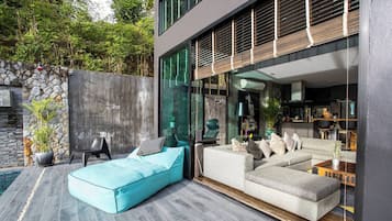 Villa, 4 slaapkamers, roken, privézwembad | Woonkamer | Boeken