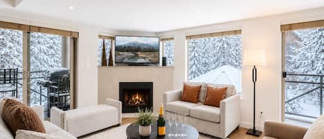 TV, fireplace, offices