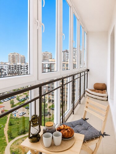 Modern Apartment with Library View