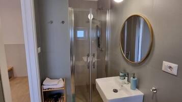 Shower, hair dryer, bidet, soap