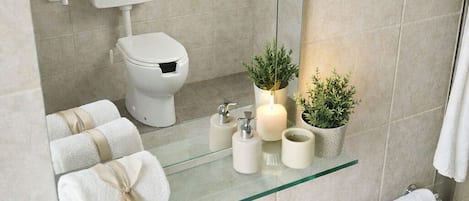Standard Double or Twin Room, Courtyard View | Bathroom | Shower, hair dryer, towels, toilet paper