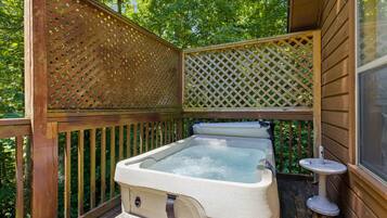 Cabin, 1 Bedroom | Outdoor spa tub