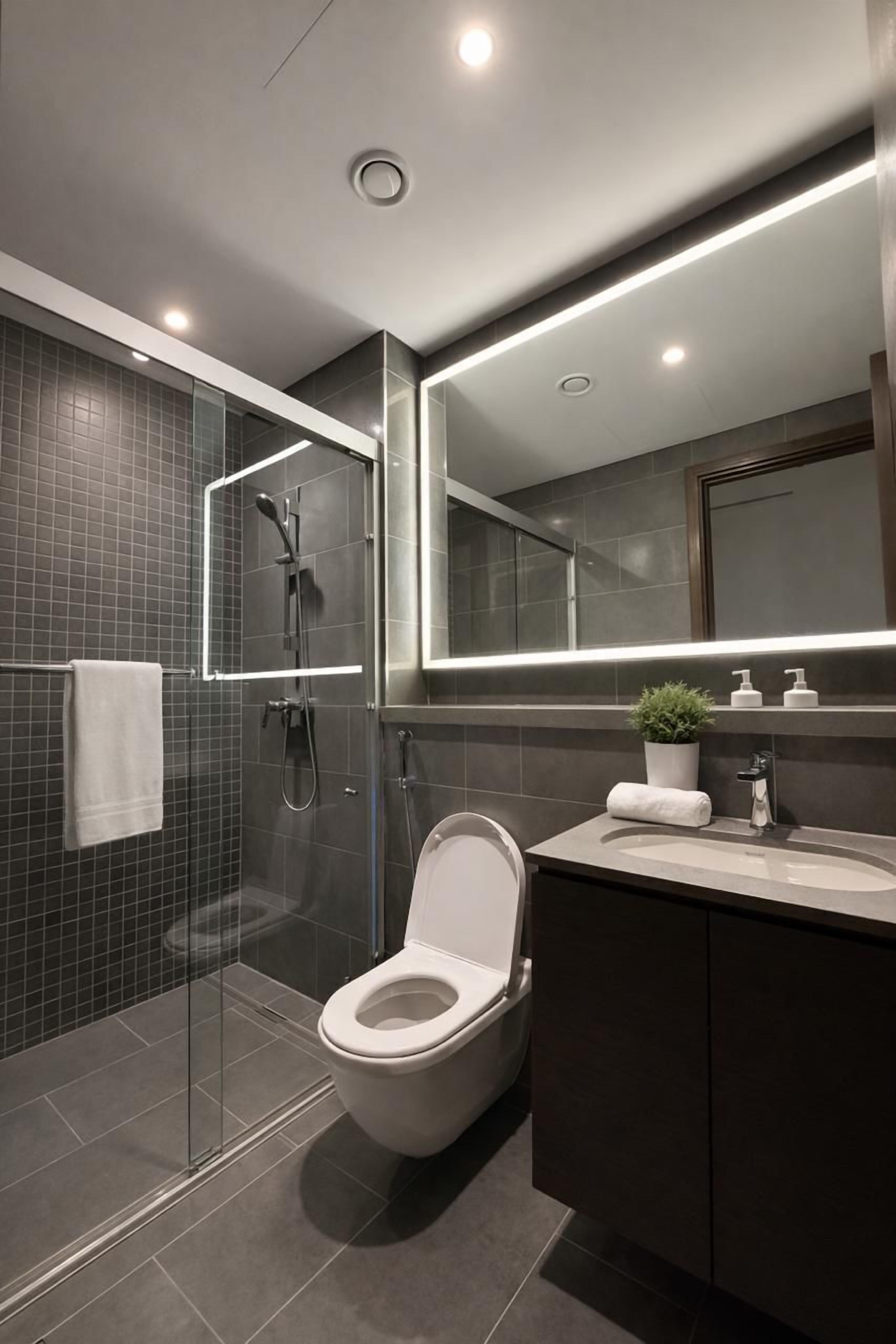 Chambre Double Deluxe, balcon, vue ville | Salle de bain | Articles de toilette gratuits, serviettes fournies, savon, shampoing
