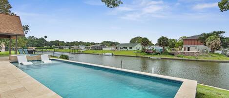 Outdoor pool, a heated pool