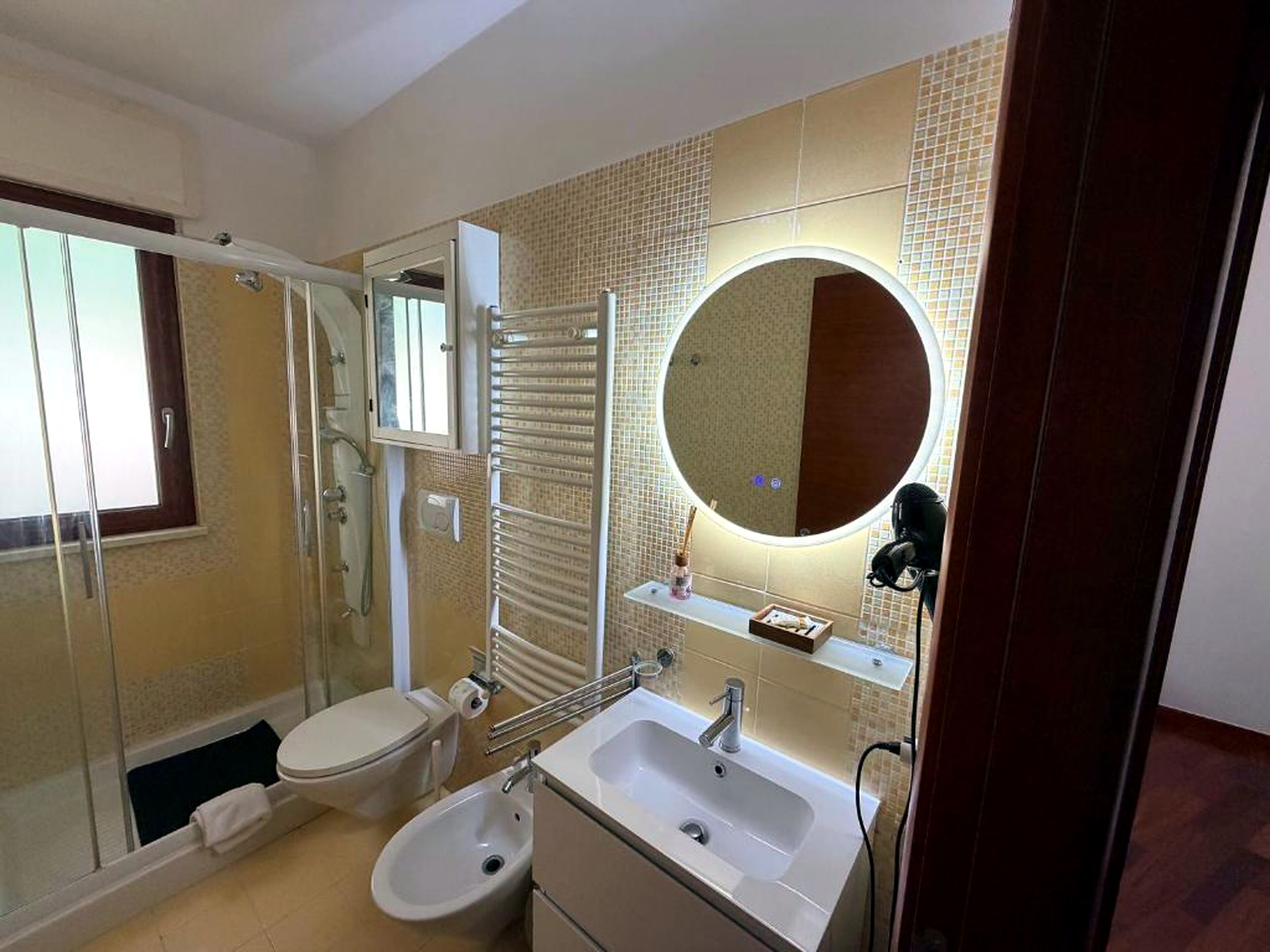 Dusche, Haartrockner, Bidet, Handtücher