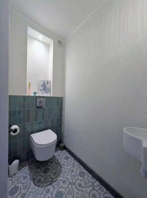 Shower, hair dryer, bidet, soap - Apartment with terrace and garden in the heart of Le Beausset - near Le Castellet (Le Beausset)