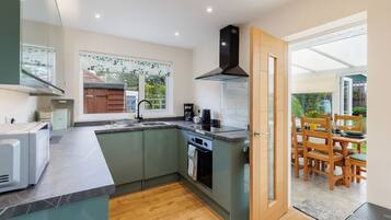 Fridge, microwave, oven, electric kettle