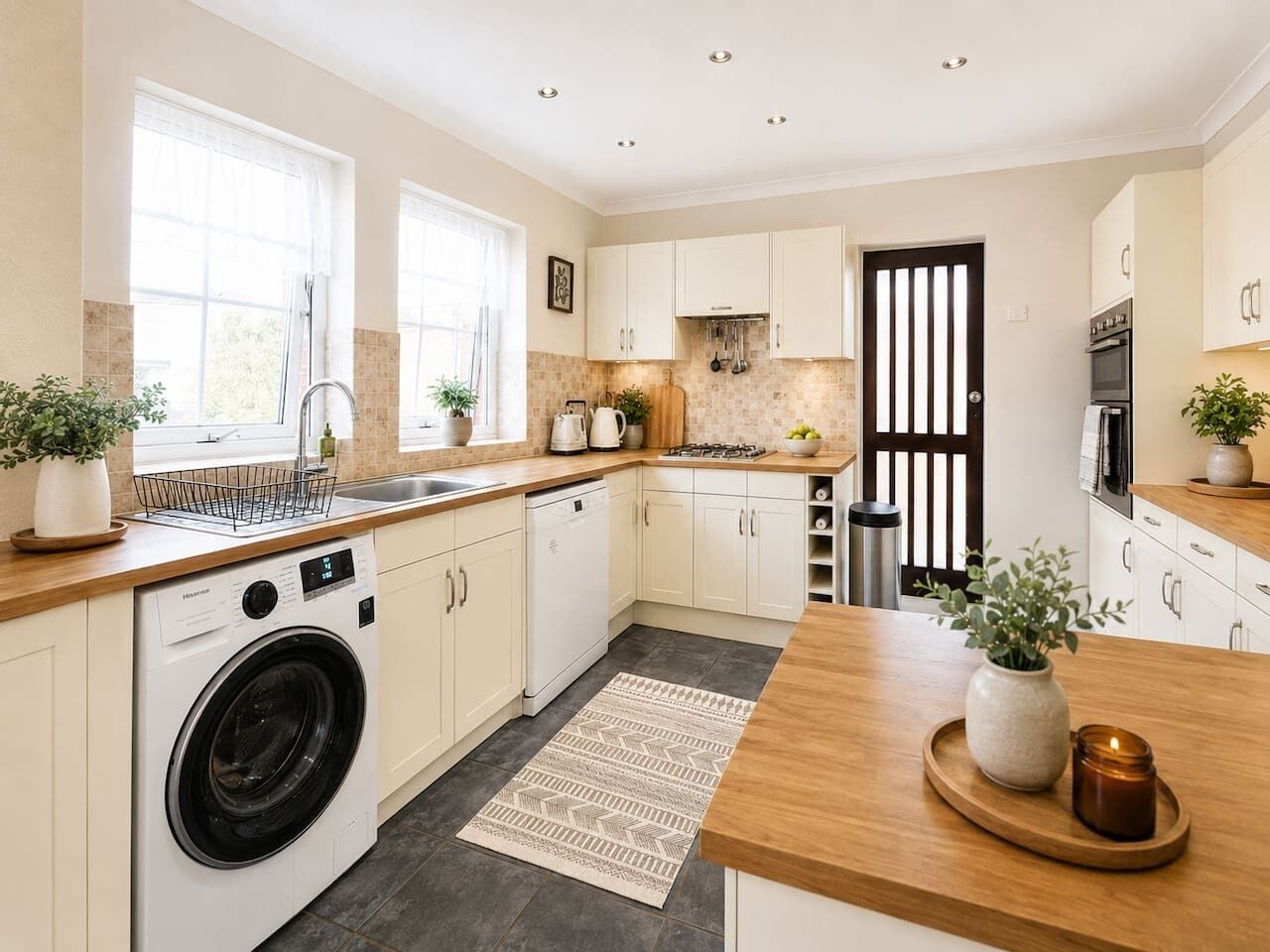 Microwave, oven, stovetop, dishwasher