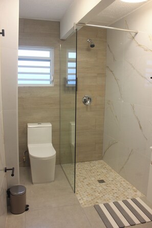 Dusche, Whirlpool, Handtücher, Seife