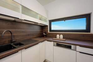 Private kitchen - Brand New Luxury Villa Aurea with Pool & Stunning Views (Čilipi)