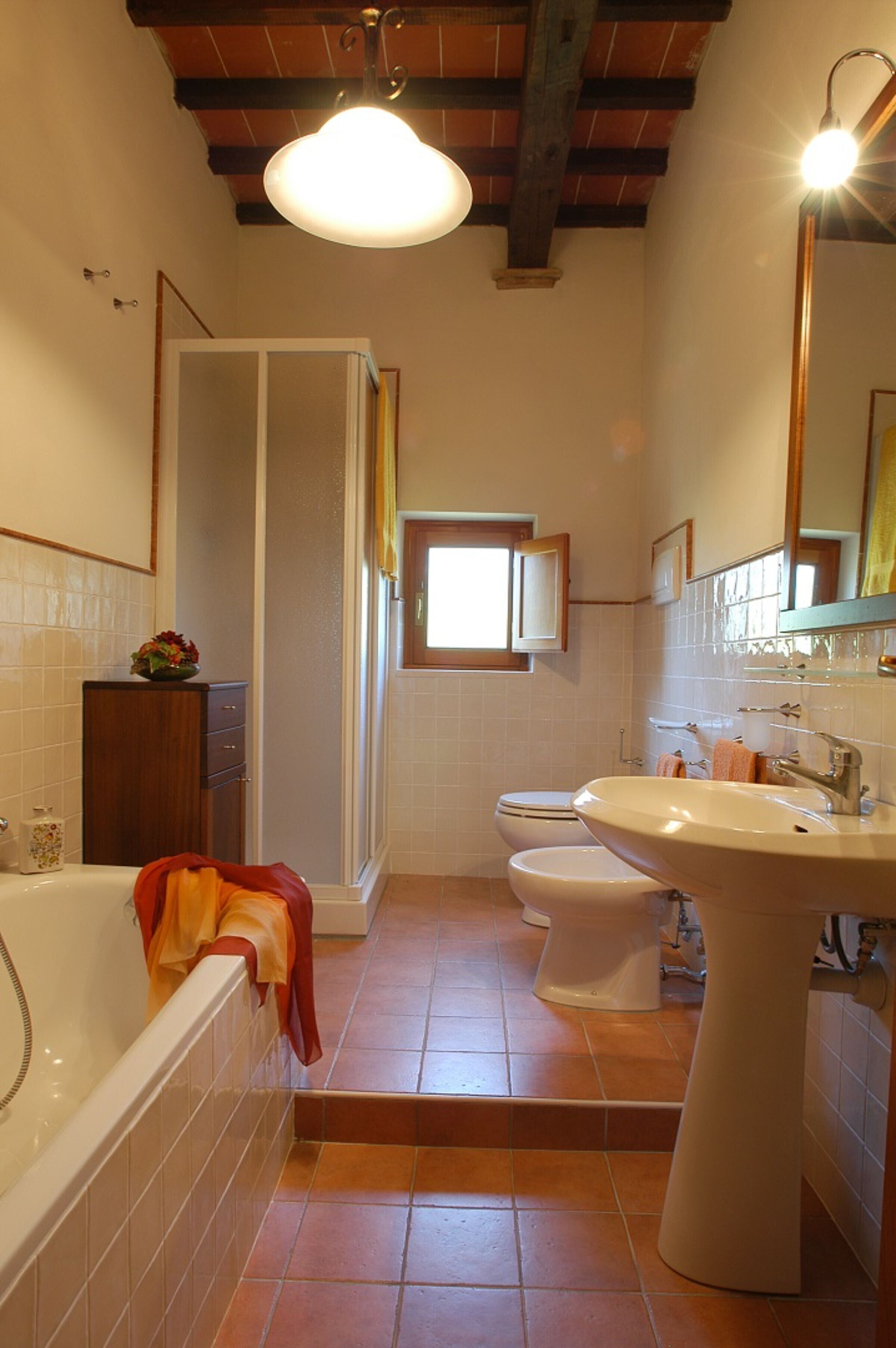 Dusche, Haartrockner, Handtücher