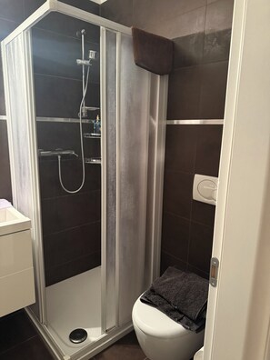 Hair dryer, towels, soap, toilet paper - Cozy room in a new apartment, a 14-minute bus ride from Lugano city center. (Lugano)
