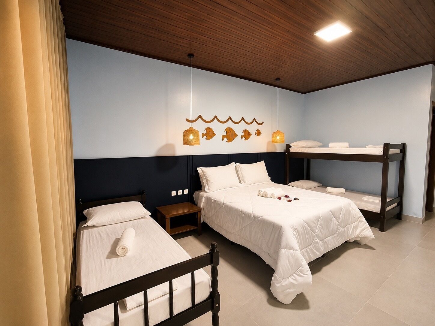 Desk, free WiFi, bed sheets
